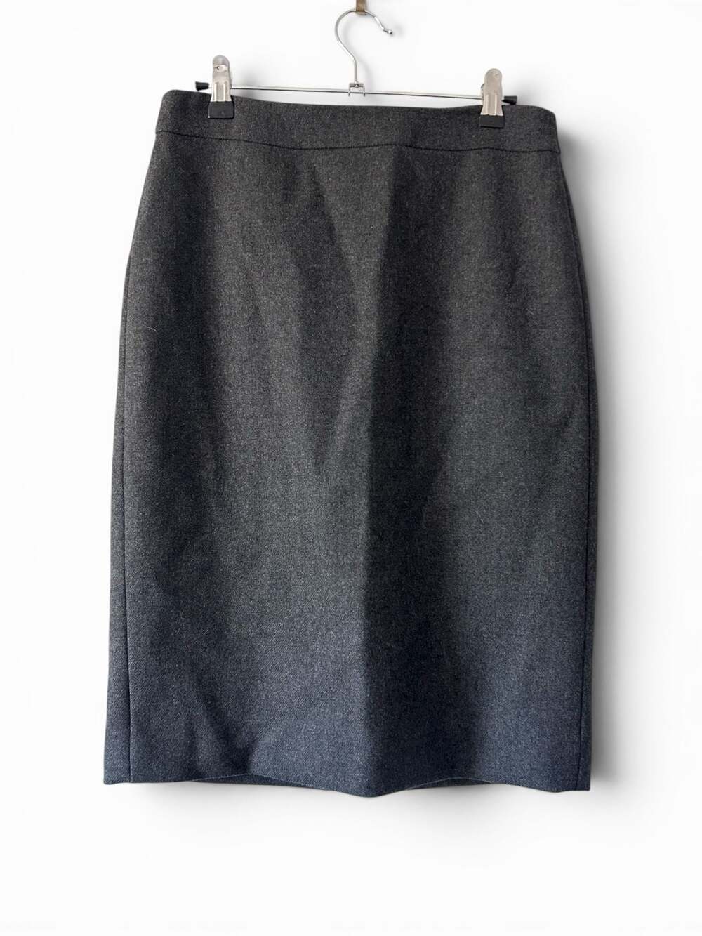 J.Crew Wool Pencil Skirt Size 4 Charcoal Gray Lined Back Zip